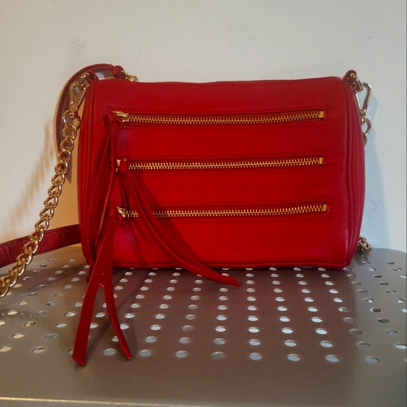 RED LEATHER DANIER CROSSBODY - Picture 1 of 6